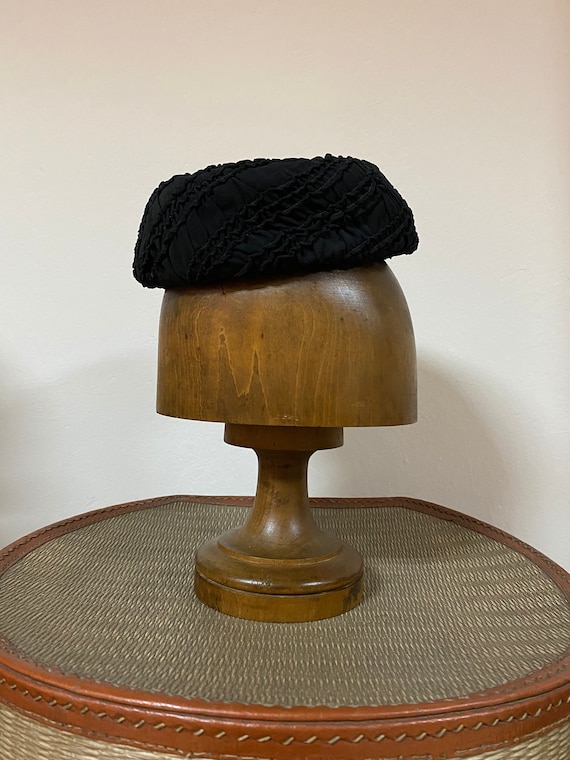 40’s Vintage Hat / Women Black Hat /