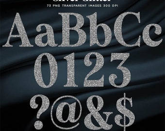 Capital and Lower Case Letters Alphabet, Numbers & Symbols 04 - These are Clip Art NOT Font - 73 PNG High Resolution Images Instant Download