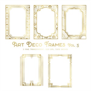 Art Deco Frames Volume 5 Clip Art - Gold Frames 5 PNG Transparent ...