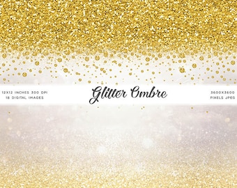 Glitter Ombre Digital Paper Clip Art - Instant Download Digital Clipart Scrapbooking kids crafts Invitations wedding