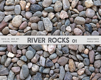 River Rocks Foto textuur digitaal papier voor tekst, objecten, achtergronden - Instant Download Digital Clipart