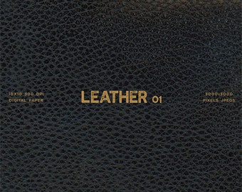 Leather 01 Black - From Real Leather Digital Paper for Text, Objects, Backgrounds Texture - Instant Download Digital Clip art