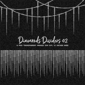 Diamond Dividers 02 Confetti Garlands Clip Art gemstone - 6 PNG Transparent Images High Resolution -  Instant Download Digital Clip art