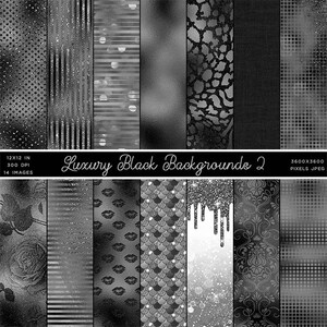 Luxury Black Backgrounds Vol2 Glitter Foil Texture Digital Paper - 14 High Resolution Images - Instant Download Digital Clip art