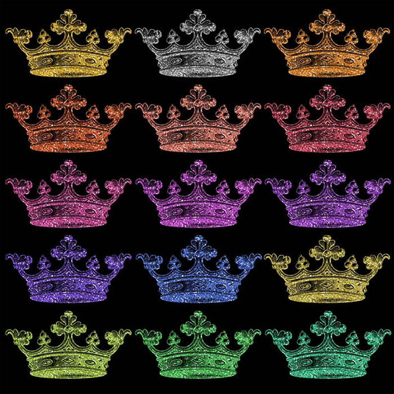 Glitter Crown 33 - 18 Different Colors PNG Transparent Images High ...