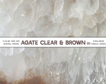 Agate Clear and Brown Agate Gemstone Crystal Gem Photograph Texture Digital Paper for Backgrounds Instant Download Digital Clip art