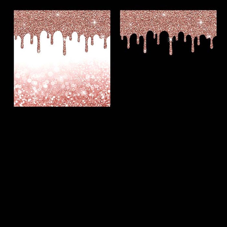 Rose Gold And Glitter Drips Backgrounds & PNG Transparent Images High Resolution Instant Download Digital Clipart image 4