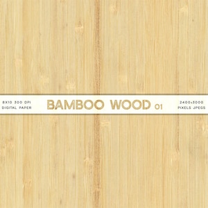 Bamboo Wood 01 - Van echt natuurlijk hout digitaal papier voor tekst, objecten, achtergronden textuur - Instant Download digitale clip art