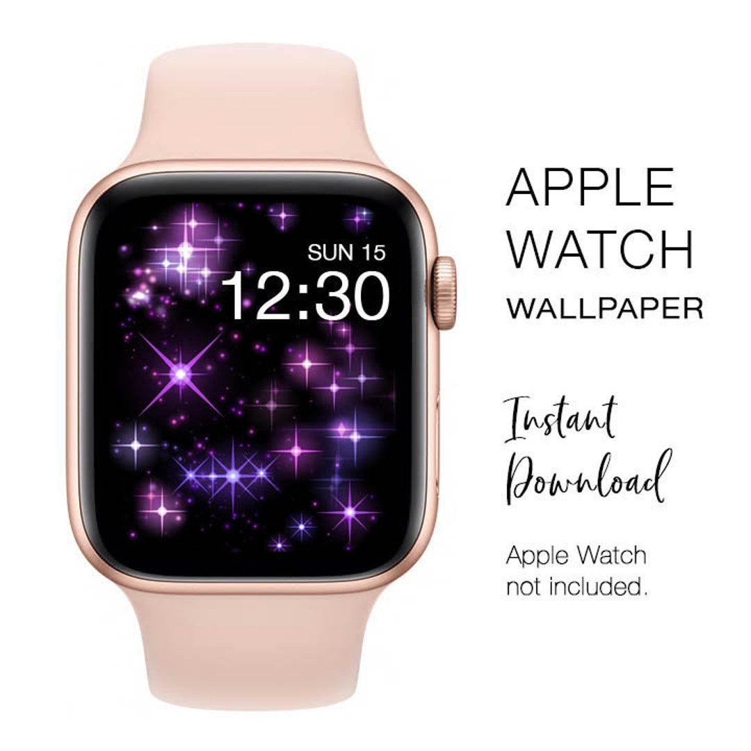 Apple Watch WALLPAPER Pink Purple Sparkles Instant Download Watch Background Apple Watch Face Design Etsy Australia