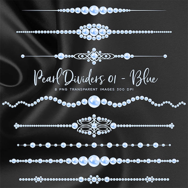 Blue Pearl Dividers 01 Clip Art gemstone - 8 PNG Transparent Images High Resolution -  Instant Download Digital Clipart