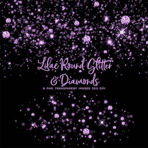 Lilac Round Glitter Dust &Diamonds 01 - brillante 8 PNG Superposiciones transparentes de alta resolución - Descarga instantánea de imágenes prediseñadas digitales