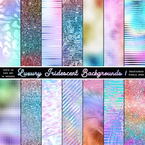 Luxury Iridescent Backgrounds Vol3 Glitter Foil Metallic Texture Digital Paper - 14 High Resolution Images Instant Download Digital Clip art