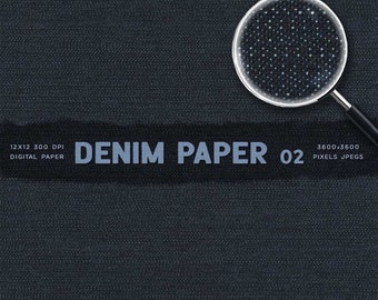 Denim 02 Dark Texture Fabric Digital Paper for Text, Objects, Backgrounds  - Instant Download Digital Clip art