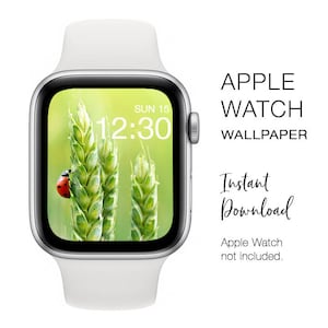 Apple Watch WALLPAPER - Coccinella su pianta - Download istantaneo - Sfondo orologio Design del quadrante di Apple Watch