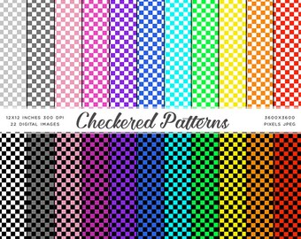 Geruite patronen digitaal papier - Achtergronden Instant Download digitale illustraties