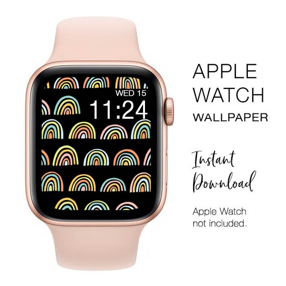 Apple Watch WALLPAPER Rainbows on White and Black Background Etsy