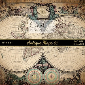 Antique Maps 01 Vintage Map - 12 High Resolution Images - Instant ...