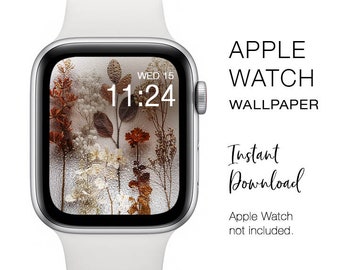 Apple Watch WALLPAPER - Dried Flowers Behind Wet Glass 01 - Instant Download - Watch Background Apple Watch face design