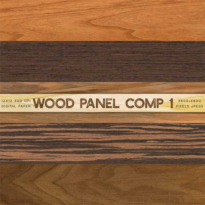 Wood Panel Comp 1 Different Wood Texture Digital Paper for Text ...