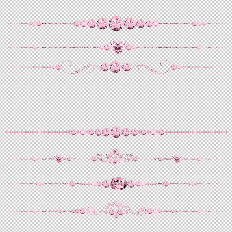 Pink Light Divider Light Pink Diamond Dividers Clip Art Gemstone - 7 PNG Transparent ...