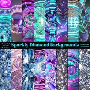 Sparkly Diamond Backgrounds 01 - 16 Backgrounds JPEGs High Resolution Images - Instant Download Digital Clip art