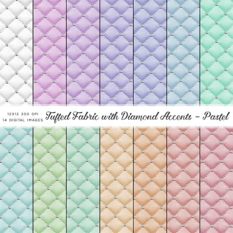 Diamond Tuft Pattern Tufted Fabric With Diamonds (pastel Colors) Digital Paper - Backgrounds ...