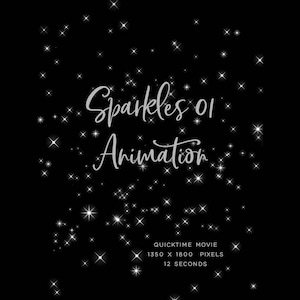 Sparkles 01 Quicktime Movie Animation with Alpha Transparency for Tik Tok, etc. sparkly sparkles - Instant Download Digital