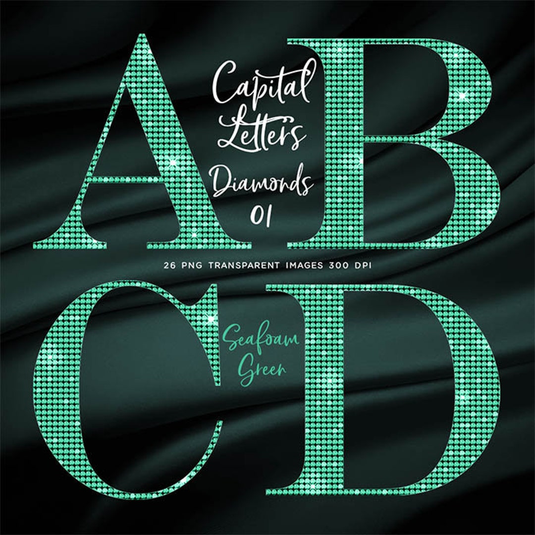 Curated visual reference: Letters Alphabet Diamonds Capital Serif 01 Seafoam Green These Are Photo Inspiration