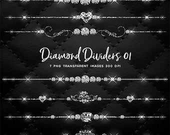Diamond Dividers Clip Art gemstone - 7 PNG Transparent Images High Resolution -  Instant Download Digital Clipart