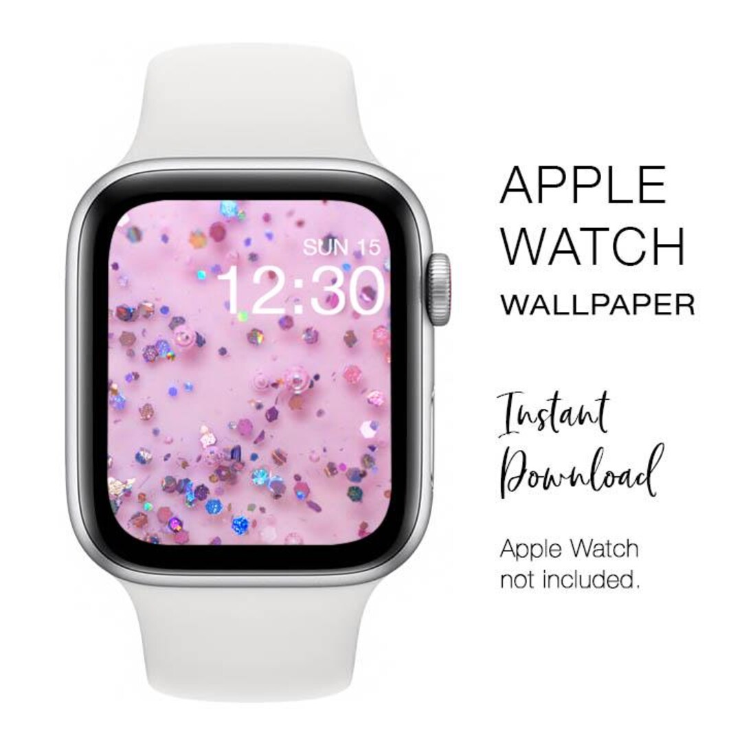 Apple Watch 壁紙 - キラキラ輝くピンクジェル 1 - 即時ダウンロード - 時計の背景 Apple Watch の文字盤デザイン -  Etsy 日本