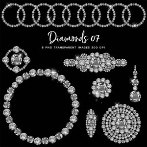 Luxury Diamonds 07 Clip Art Sparkly Bling gemma - 8 PNG immagini ad alta risoluzione - Instant Download Digital Clipart
