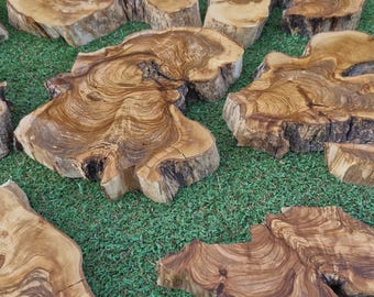5Kg/11 lbs 1,6'' Live Edge Olive Wood Pieces For Epoxy Board Projects-Olive Wood Slices For Resin Board Islands, Raw Edge Olive Woods