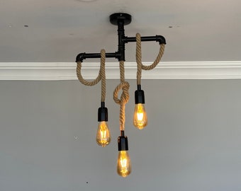 Steampunk Light Fixture, Modern Ceiling Light, Rustic Pendant Light For Dining Room, Kitchen Island, Bar, Billiard