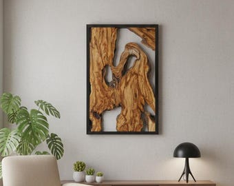 Live Edge Olive Wood Wall Art , Handmade Natural Wood Wall Decor, Modern Rustic Interior Art, Unique Olive Wood Panels
