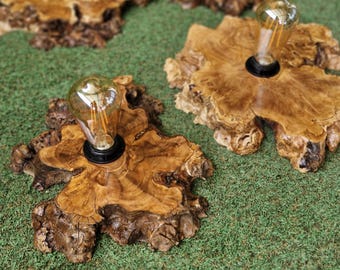 Flush Mount Live Edge Olive Wood Slab Pendant Chandelier, Rustic Lighting Fixture  For Dining Room, Farmhouse Ceiling Light For Kitchen