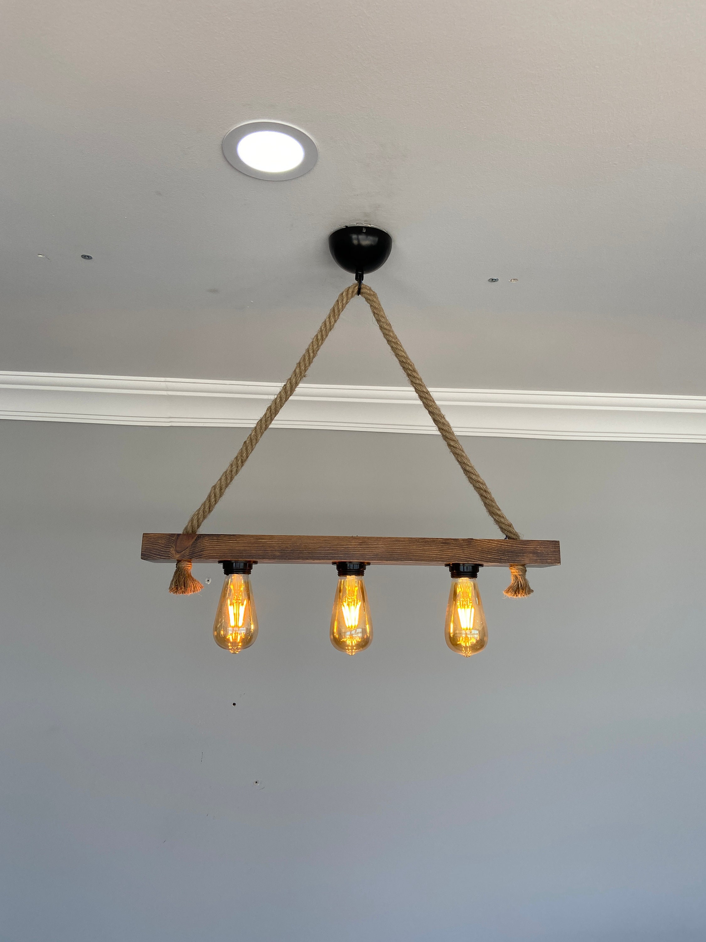 Holz Kronleuchter Rustikale Bauernhaus Beleuchtung | Etsy