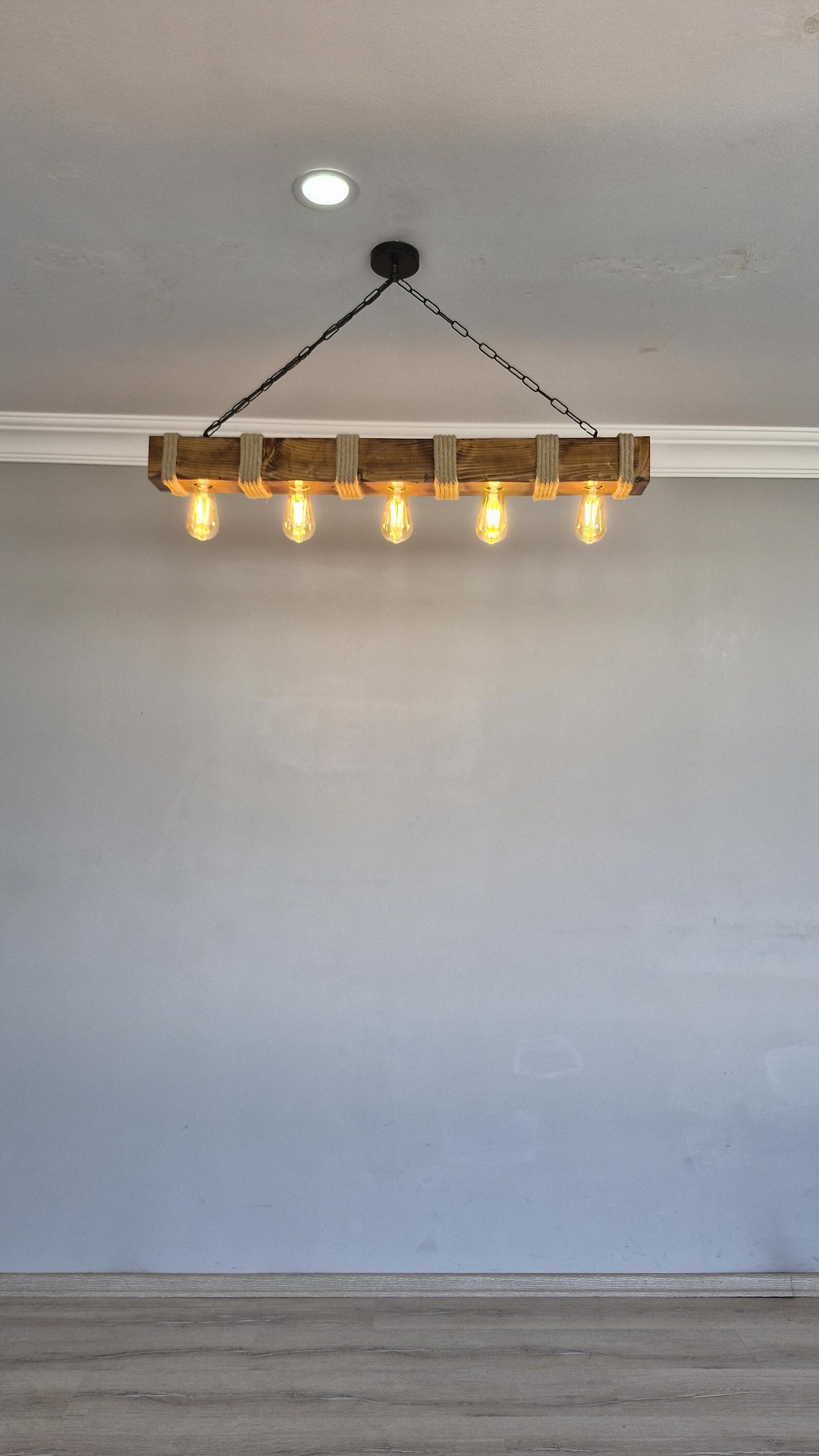 Wooden Beam Rustic Lighting Fixture for Dining Table and Kitchen Island ...