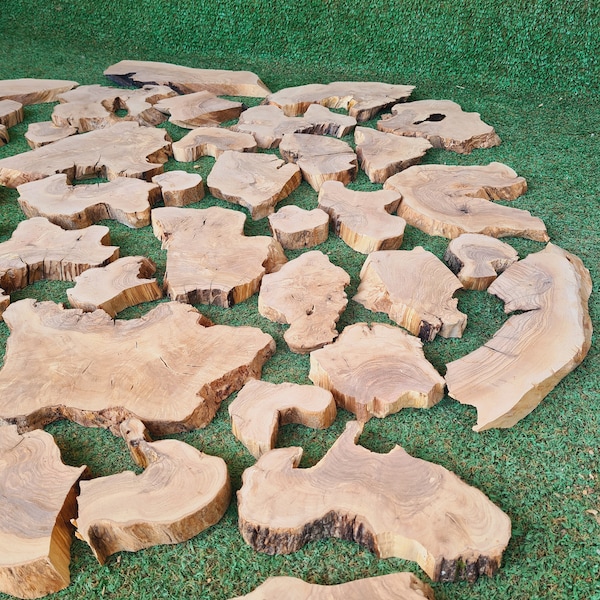 Pezzi di legno d'ulivo da 5 kg / 11 libbre per progetti con pannelli epossidici - Piccoli pezzi di legno per isole con pannelli in resina, lastre di legno d'ulivo con bordo grezzo