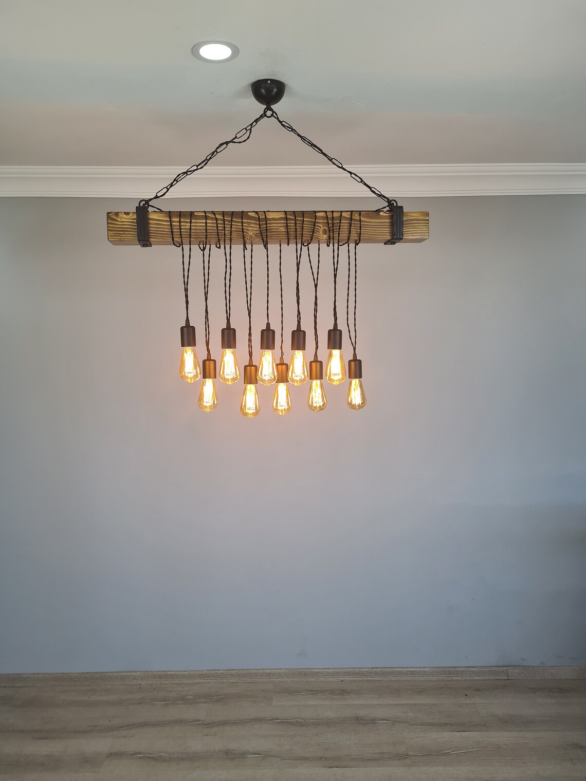 Rustic Wooden Dining Room Light Fixture Wood Beam Farmhouse Etsy