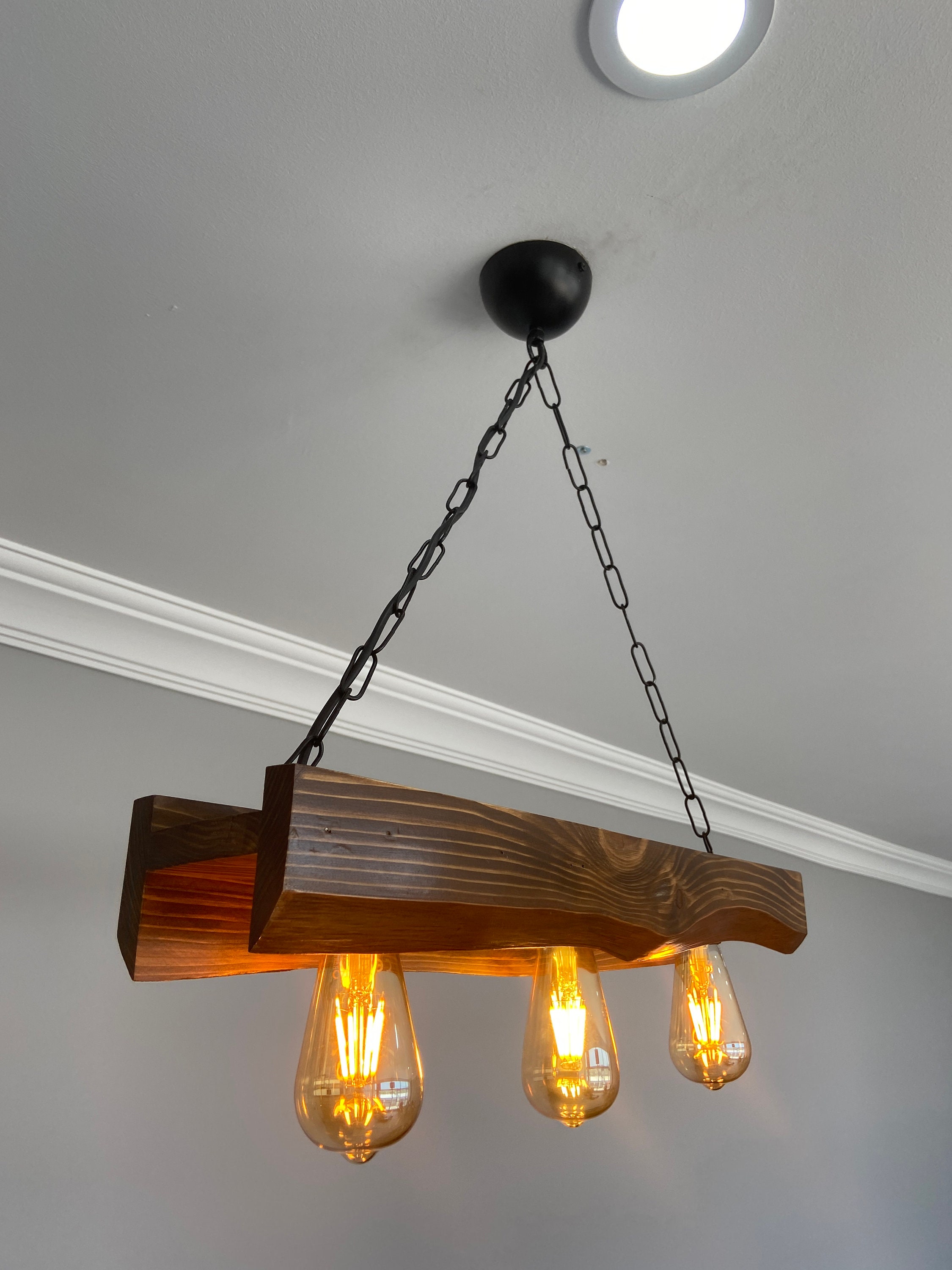 Holz Kronleuchter aus Holz rustikaler Anhänger für | Etsy