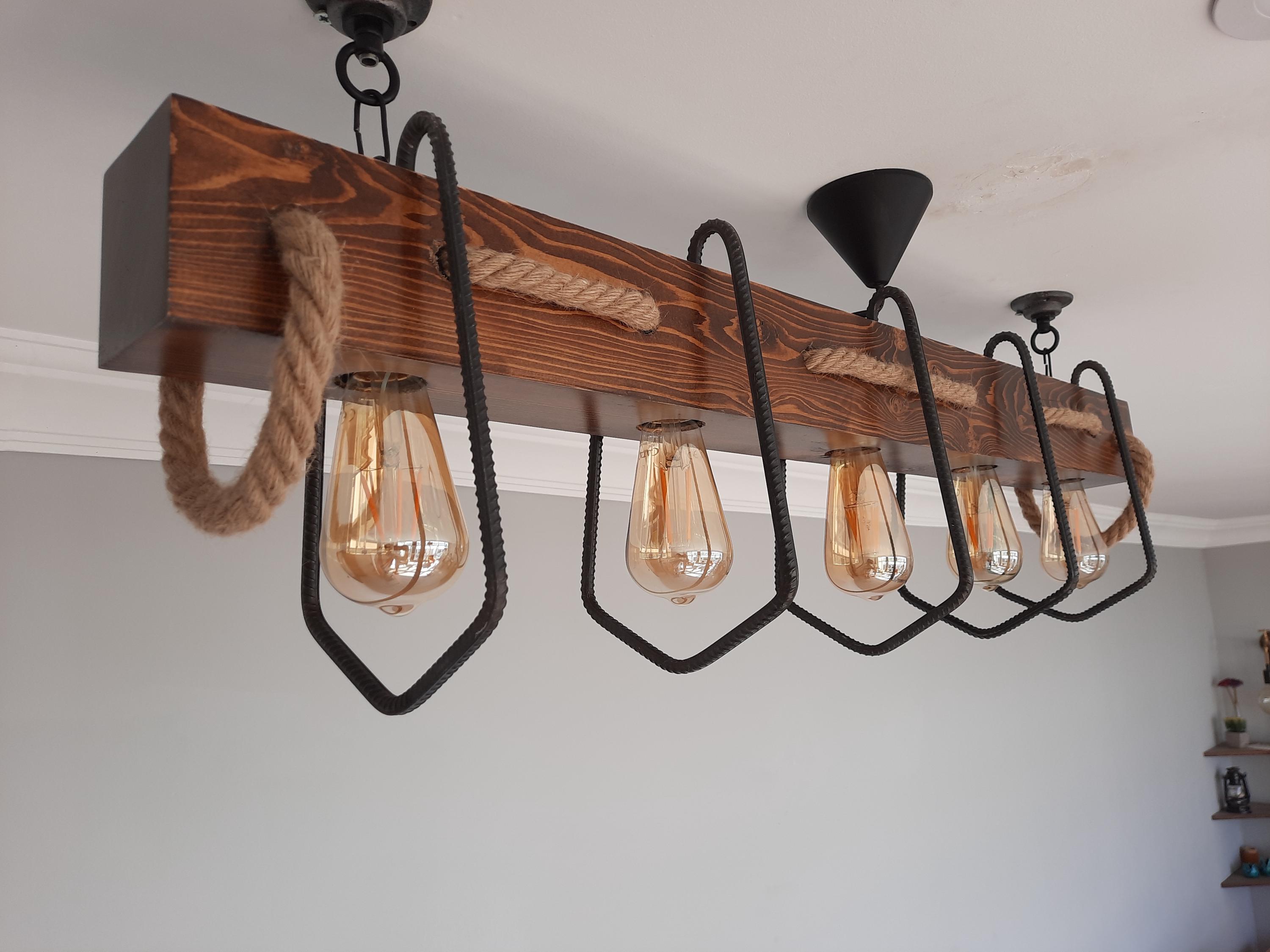 Lampadario in fattoria Illuminazione Lampada a sospensione per isola cucina Lampadari in legno rustico Sala da pranzo Lampada a sospensione Lampada a sospensione a sospensione Lampadario lineare a