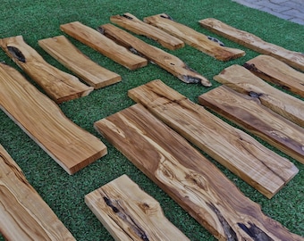 Olive Wood Pieces For DIY, Olive Wood Slices For Epoxy Board, Charcuterie Board Wood, Live Edge Olive Wood Slabs For  Wood Art (1 Piece)