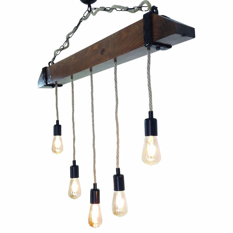 Rustic Wooden Light Fixture Farmhouse Wood Chandelier - Etsy