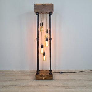 Rustic Farmhouse Industrial Floor Lamp, Rustic Home Decor Lighting