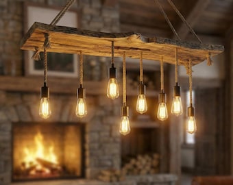 Live Edge Olive Wood Light Fixture For Kitchen Island, Rustic Unique  Chandelier For Dining Table, Farmhouse Lamp For High Ceiling