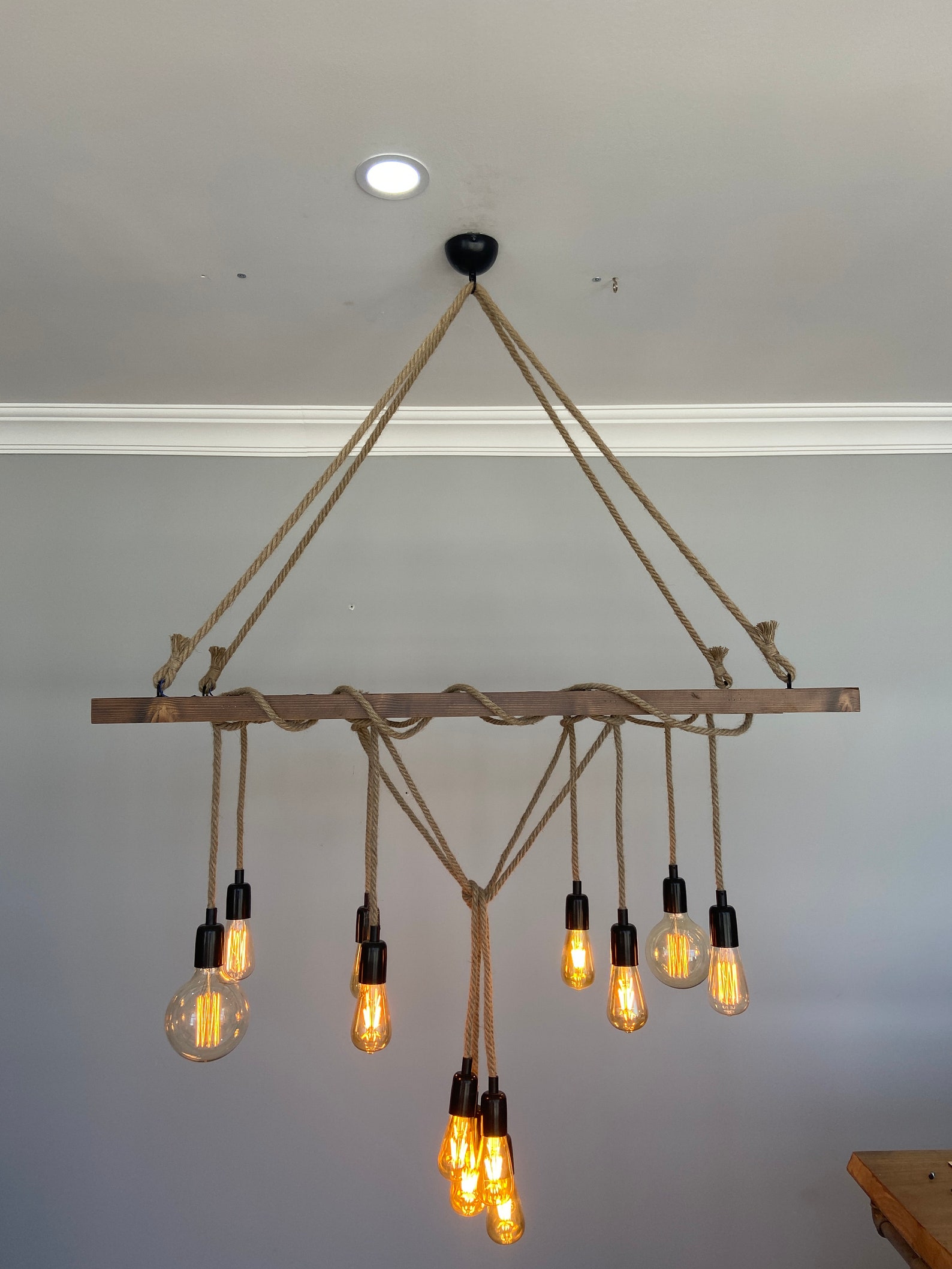 Wooden Ladder Pendant Chandelier Rustic Farmhouse Lighting | Etsy