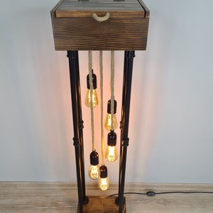 Rustic Farmhouse Industrial Floor Lamp, Rustic Home Decor Lighting