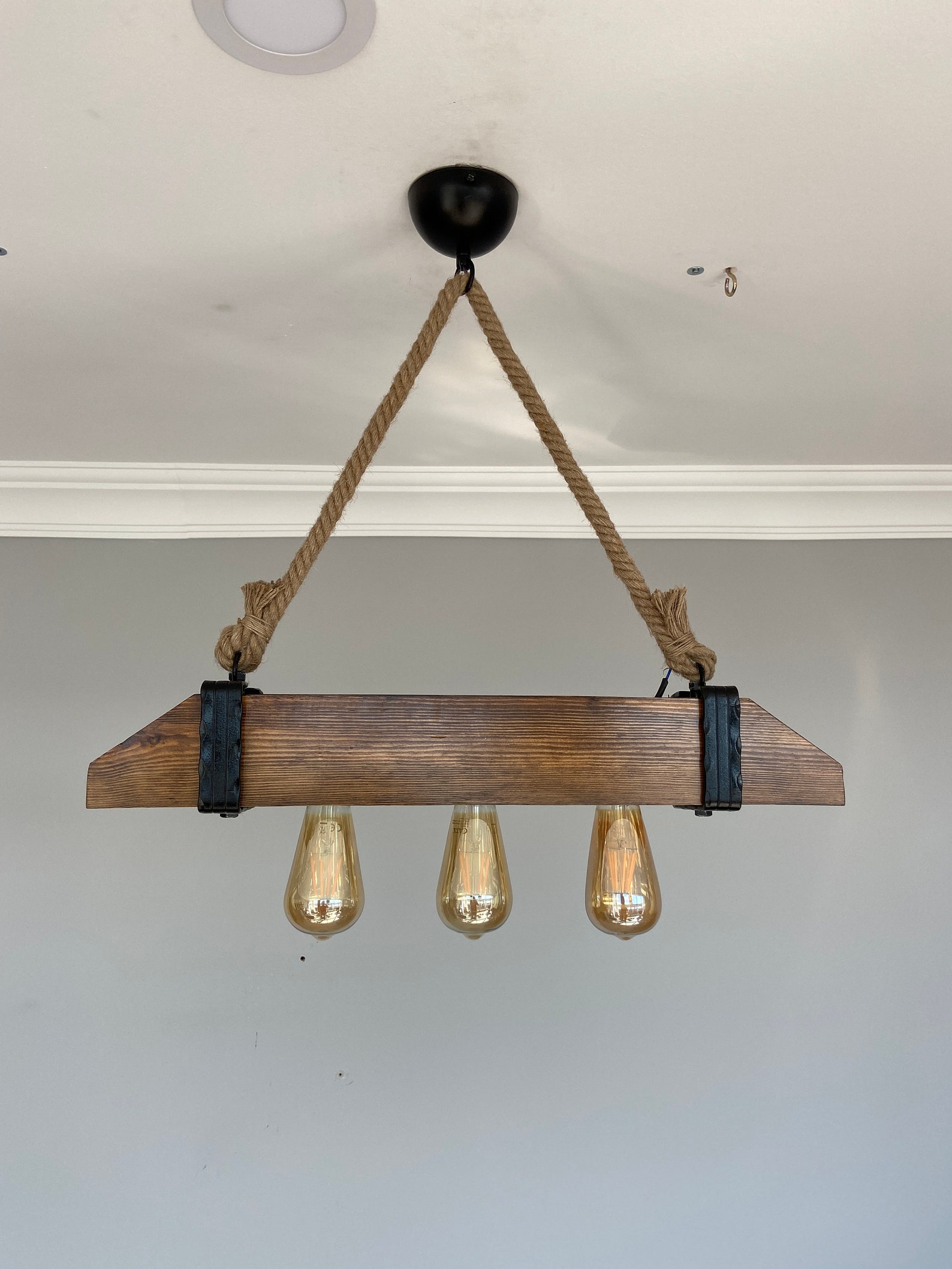 Farmhouse Wooden Chandelier Rusitc Lighting Fixture for Etsy