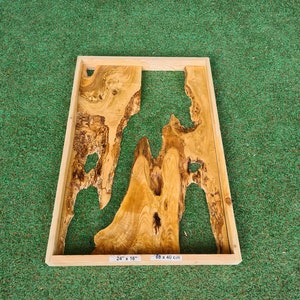 24&#39;&#39;x16&#39;&#39; Olive Wood River Set, Olive Wood Epoxy Table Board, Live Edge Olive Wood Slabs For Coffee Table