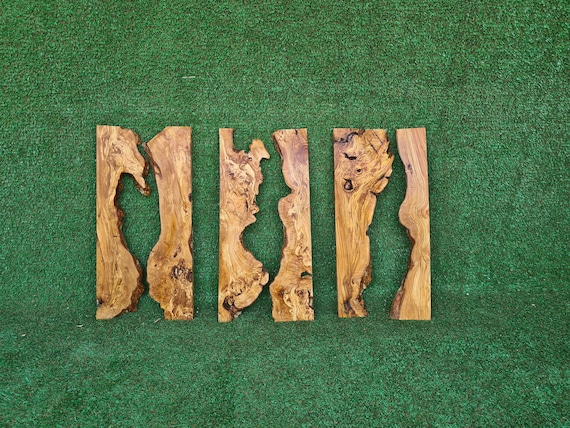 24''X12'' Olive Wood River Set, River Charcuterie Board, Olive Wood For Epoxy Board,  Live Edge Olive Wood Slice For DIY Wood Art